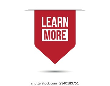 learn more red banner design vector illustration
