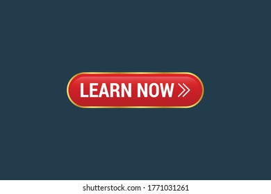 learn more red button.Conceptual vector illustration in flat style design.Isolated on background.