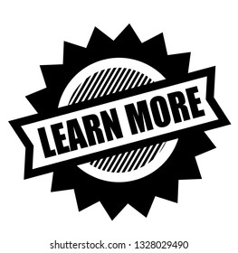 learn more stamp on white