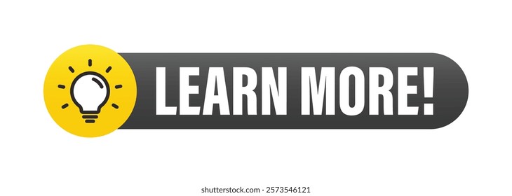 Learn More symbol icon. Flat minimal trend modern faqs logotype graphic art design isolated on white background. concept of message or label like new knowledge.