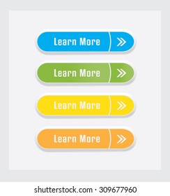 Learn More  vector Buttons set.