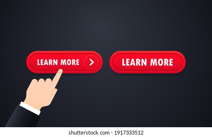 Learn more web site button set. Vector on isolated white background. EPS 10