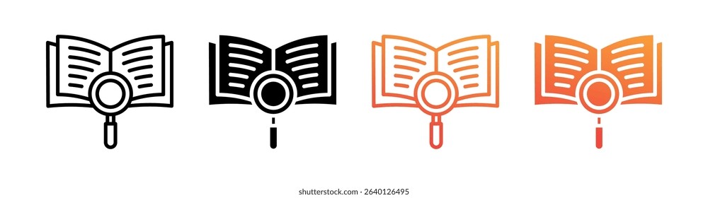 Learn Multi Style Icon Set Vector