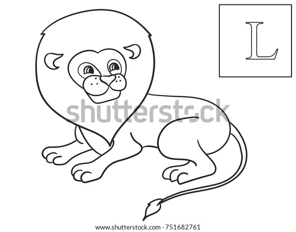 learn name african animals inscription lion stock vector