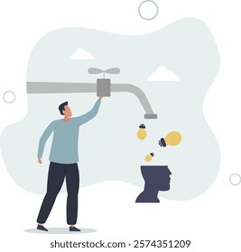 Learn new skills, create new ideas or innovative solution, education and knowledge or imagination and creativity to think like genius concept.flat characters.