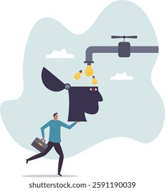 Learn new skills, create new ideas or innovative solution, education and knowledge or imagination and creativity to think like genius.business concept.flat character.
