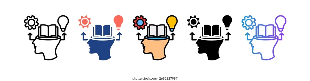 Aprender las habilidades Nuevas Icono Ilustración vectorial múltiple