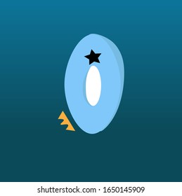 Learn numbers cards for kids. Numbers zero poster with, dinosaur.