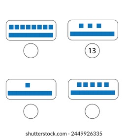Learn numbers for kids worksheets. Units and Tens in Math. Vector Illustration.