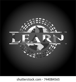 Learn on grey camouflaged texture