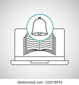 learn online book bell school vector illustration eps 10