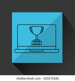 learn online book trophy winner design vector illustration eps 10