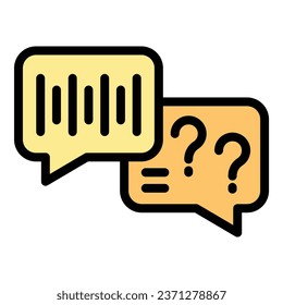 Lernen Sie die Umrandung des Online-Chat-Ikons. Schulbildung. Kinderbehinderte Farbe