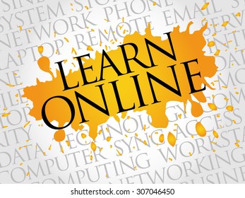 Learn Online word cloud concept