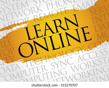 Learn Online word cloud concept