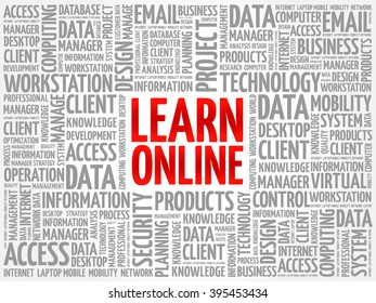 Learn Online word cloud concept