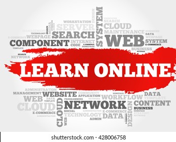 Learn Online word cloud concept