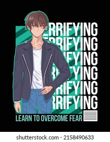 Learn to overcome fear vector custom t-shirt design