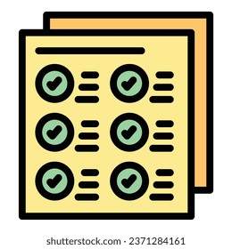 Learn papers icon outline vector. School education. Child learning color flat