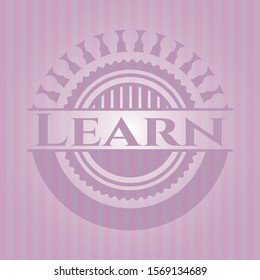 Learn pink emblem. Vintage. Vector Illustration. Detailed.