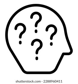 Learn question icon outline vector. Child education. Disabled classroom