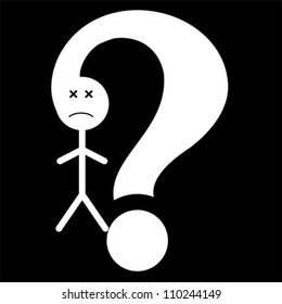 learn, question mark hangman, vector