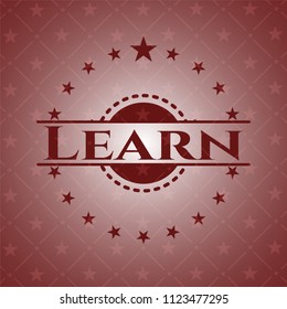 Learn red emblem. Vintage.