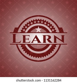 Learn retro style red emblem