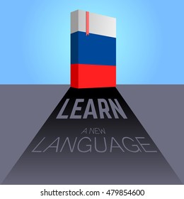 Learn russian graphic design, Vector illustration