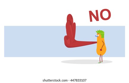 Learn to say NO: Cartoon saying NO. Vector