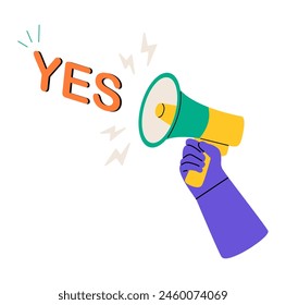 Learn to say yes, leadership skill to manage workload. Colorful vector illustration
