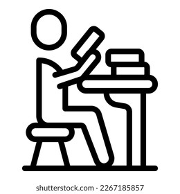 Learn school desk icon outline vector. Online success. Study class