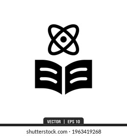 Learn Science Silhouette icon vector, illustration logo template in trendy style. Suitable for many purposes.
