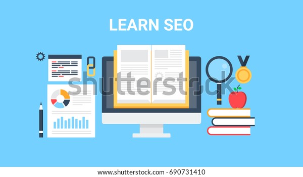Learn Seo Search Engine Optimization Guide Stock Vector (Royalty Free) 690731410