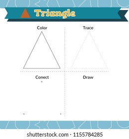  Lernen Sie Formen und geometrische Figuren. Arbeitsblatt für Vorschulen oder Kindergarten. Vektorillustration