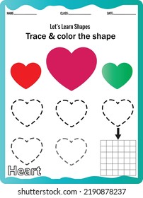 Learn Shapespreschool Kindergarten Worksheet Practicing Motor Stock ...