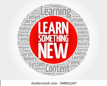 Learn Something New circle word cloud, business concept