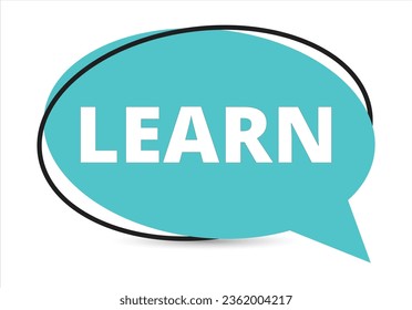 Learn speech bubble text. Hi There on bright color for Sticker, Banner and Poster. vector illustration.