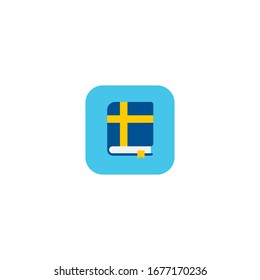 Learn Swedish language online. App icon design. Vector.