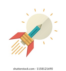 Learn to think flat icon.