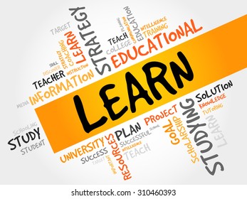 Learn Word Cloud Education Concept Stock Vector (Royalty Free ...