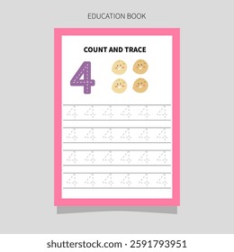 learn to write numbers from dotted lines. learning books for pre-school children