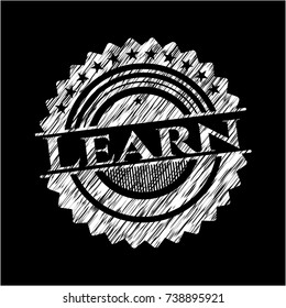Learn written with chalkboard texture