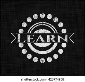 Learn written on a blackboard