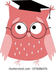 a learned owl in a graduation cap