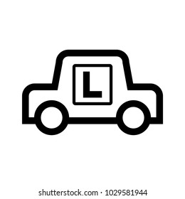 Learner Driver Car Icon, Vector Illustration 