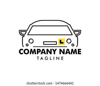 Learner driver car icon vector illustration logo template