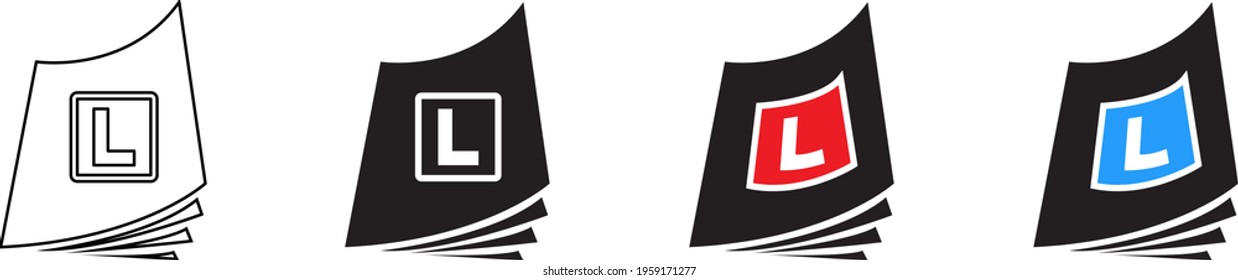 Learner Driver Car Icon, Vector Illustration 