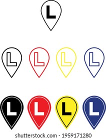 Learner Driver Car Icon, Vector Illustration 