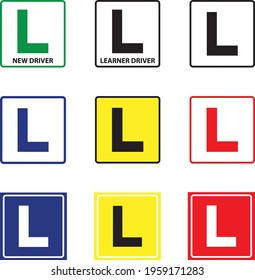 Learner Driver Car Icon, Vector Illustration 